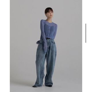 louren  sheer short knit cardigan (カーディガン)