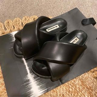ジルサンダー JIL SANDER オーバーサイズラップサンダルBlack 36