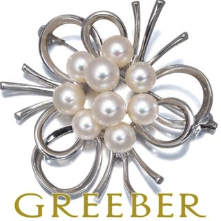ミキモト(MIKIMOTO)のミキモト ブローチ パール 真珠 5.8-6.4mm シルバー (ブローチ/コサージュ)