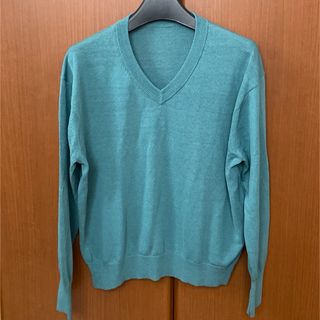 ムジルシリョウヒン(MUJI (無印良品))のＵＶカットヘンプ混Ｖネックセーター　M(ニット/セーター)
