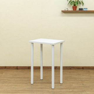 新品　送料無料　フリーバーテーブル　60×45　ホワイト(コーヒーテーブル/サイドテーブル)
