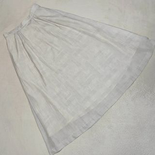 良品★MOGA フレアスカート ロング丈 カジュアル 総柄 春夏 白 M