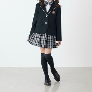 チェック柄スカート リボンセット