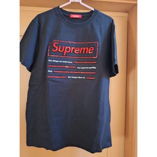 Supreme - Supreme ブラック Tシャツ ロゴプリント