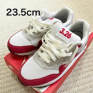 ナイキ(NIKE)の23.5cm NIKE AIR MAX 1 QS (GS)3.26 白 赤(スニーカー)