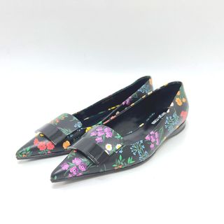 セルジオロッシ(Sergio Rossi)のセルジオロッシ Sergio Rossi フラワー A78960 SHOGO SEKINEコラボ フラット 靴 パンプス レザー ブラック 未使用(ハイヒール/パンプス)