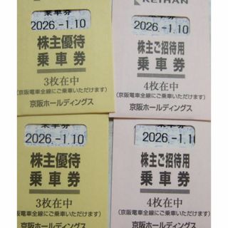 京阪　乗車券　14枚　京阪電車全線有効　株主優待　2026-1-10　追跡発送
