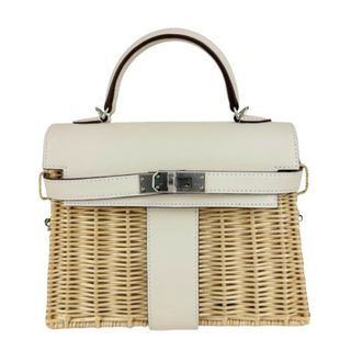 エルメス(HERMES)の新品未使用 HERMES エルメス Mini kelly picnic ミニケリーピクニック Nata ナタ Swift/Rattan スイフト/ラタン PHW シルバー金具 Stamp-W W刻印 ハンドバッグ ショルダーバッグ(ショルダーバッグ)