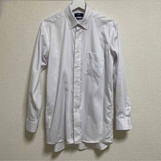 洋服の青山　ノンアイロンマックス　クール素材　ワイシャツ　長袖　ストライプ
