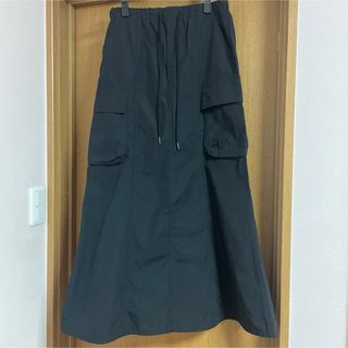 GU - GU ブラック ロングスカート サイドポケット付き