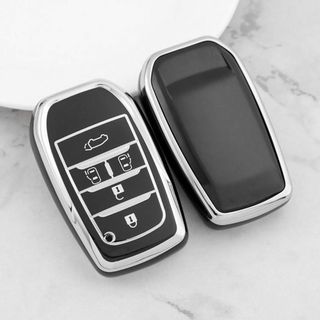 トヨタ キーケース TPU キーカバー 5黒 アルファード ヴェルファイア30系(車内アクセサリ)