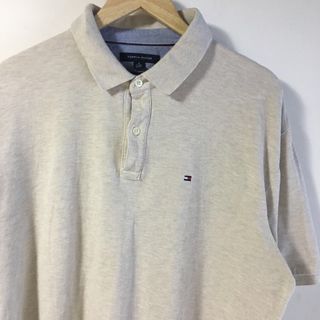 【希少】トミーヒルフィガー TOMMY ポロシャツ XL ベージュ 古着