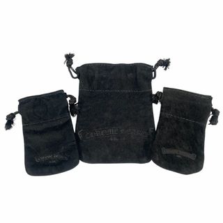 クロムハーツ(Chrome Hearts)のCHROME HEARTS クロムハーツ 巾着 革袋 ポーチ 3点セット アクセサリー用 ブラック 正規品 / 40369(その他)