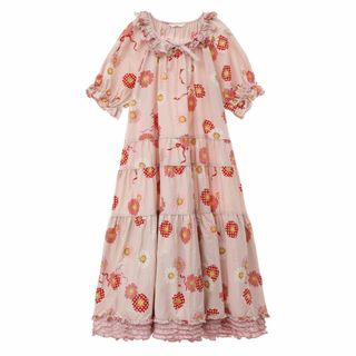 ピンクハウス(PINK HOUSE)のピンクハウス♡ひな菊コサージュプリント♡ミディワンピース　ピンク(ロングワンピース/マキシワンピース)