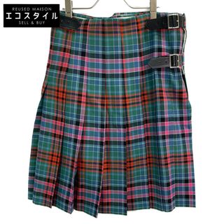 コムデギャルソンオムプリュス(COMME des GARCONS HOMME PLUS)のコムデギャルソンオムプリュス 23AW ｸﾞﾘｰﾝ ｳｰﾙ ﾀｰﾀﾝﾁｪｯｸ ﾍﾞﾙﾄﾗｯﾌﾟｽｶｰﾄ M(その他)