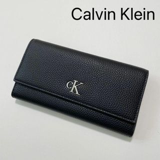 カルバンクライン(Calvin Klein)のカルバンクライン 長財布 ウォレット 二つ折り ロゴ シンプル CK 黒 メンズ(折り財布)