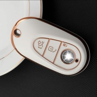 ベンツ Benz キーケース TPUキーカバー 白金 新型C/E/S(車内アクセサリ)