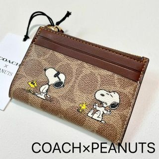 コーチ(COACH)のコーチ PEANUTS SNOOPY カードケース シグネチャー キャンバス(名刺入れ/定期入れ)