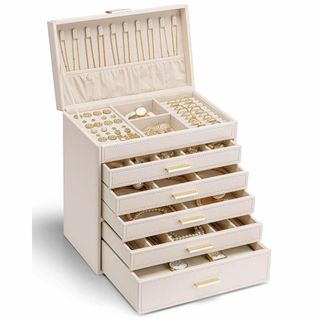 【新着商品】Vlando 大容量 ジュエリーボックス 6段式 引出し 小物入れ (ドレッサー/鏡台)
