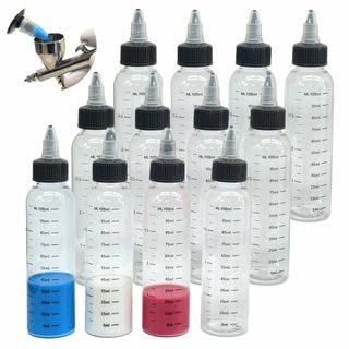 12個セット 120ml ドロッパーボトル 透明 目盛り付き 塗料 調色 希釈 