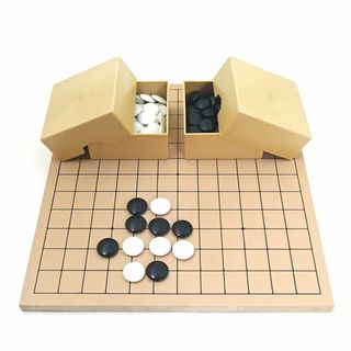 入門用囲碁盤セット 新桂9・13路碁盤とＰ厚型碁石（約7mm）とミニ角ケースのセ