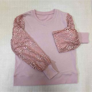 BRODIAEA レーススリーブ ピンクニットトップス　ブローディア　M〜L