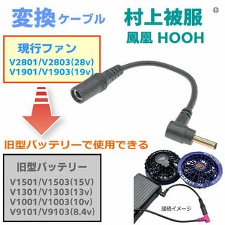 村上被服新型19vファン(V1902)を15v以下旧バッテリーで使えるケーブル⑬