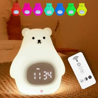 【特価セール】目覚まし時計 LEDナイトライト クマ リモコン操作 7色変化可能(その他)
