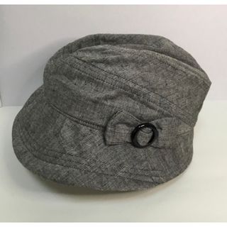 グレーリボン付き帽子　レディース・中古　M