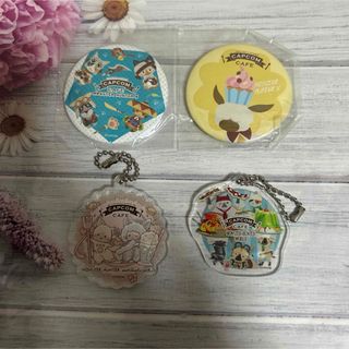 カプコンカフェ モンスターハンター 缶バッジ＆アクリルキーホルダー 4個セット(キャラクターグッズ)