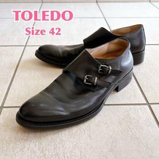 【匿名配送】イタリア製トレド 本革モンクローファー 黒42 VERO CUOIO(ドレス/ビジネス)