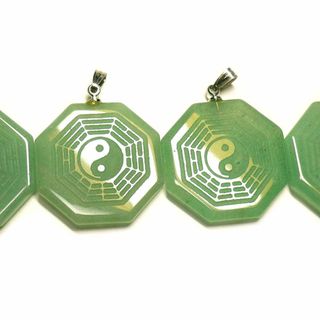 纏めてお安く、１個４５０円！天然アベンチュリン八卦太極ペンダントトップ５個セット