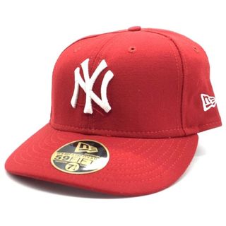 ニューエラ(NEW ERA)の90's New Era ニューエラ MLB ニューヨーク・ヤンキース 59FIFTY ベースボールキャップ レッド ウール USA製 赤白刺繡 Size 7 1/8 (56.8cm)(キャップ)