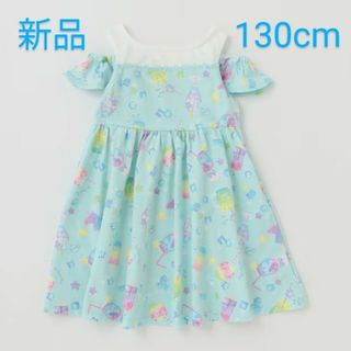 新品メゾピアノ　アイシーソーダポップ柄　カットワンピース130cm