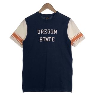 The Real McCOY'S リアルマッコイズ OREGON STATE 2トーン プリントTシャツ ブラック Size M(Tシャツ/カットソー(半袖/袖なし))