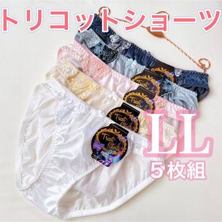 《LLサイズ》5枚　レディース　トリコットショーツ　パンツ　光沢 フルバック(ショーツ)