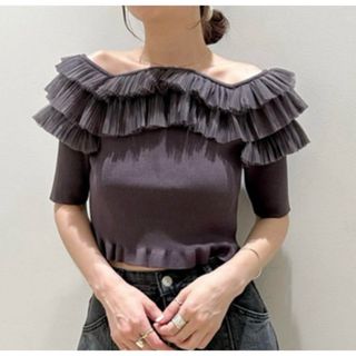SNIDEL - SNIDEL Sustainableチョーカーディティールニットプルオーバー