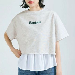 クロップドロゴTシャツ グレー coca(Tシャツ(半袖/袖なし))