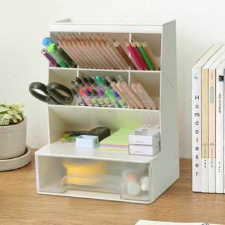 Homdolaser デスクオーガナイザー ペン立て 一体設計 卓上収納ボックス(その他)
