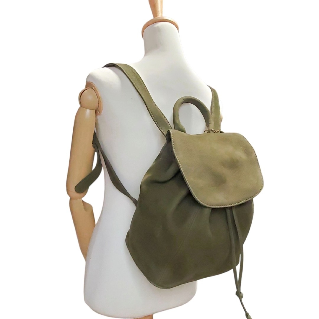 COACH(コーチ)の希少 オールドコーチ リュックサック ヌバックレザー イタリア製 90s レディースのバッグ(リュック/バックパック)の商品写真