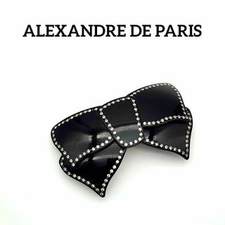 アレクサンドルドゥパリ(ALEXANDRE DE PARIS)の★ALEXANDRE DE PARIS★ バレッタ リボン ストーン ブラック(バレッタ/ヘアクリップ)