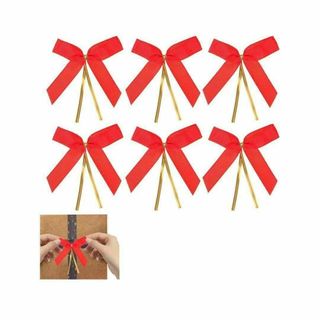 ❣️ボウノット型リボン 赤 髪飾り ラッピング 包装用 お菓子袋 ハロウィン(ラッピング/包装)
