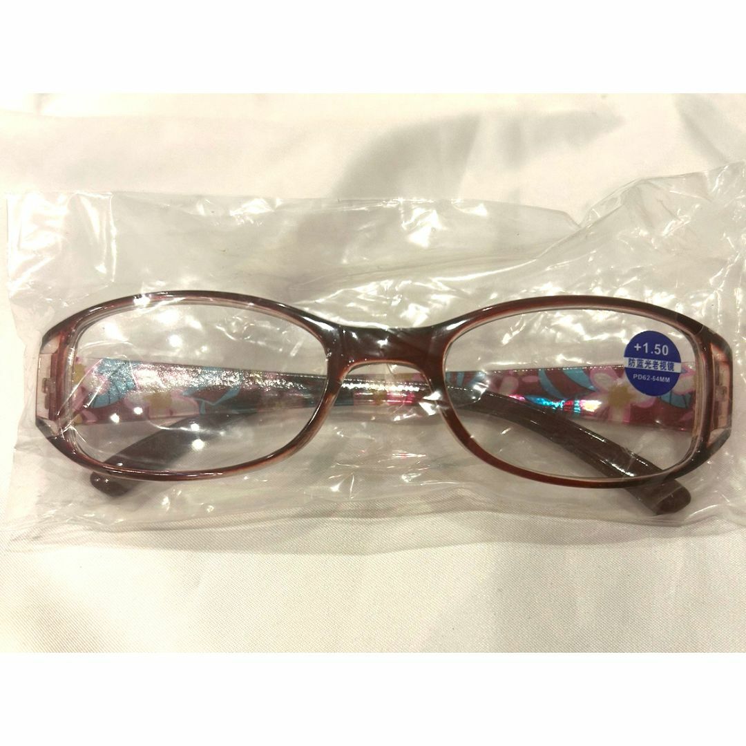 シニアグラス 老眼鏡 +1.5 花柄 レッド 伊達メガネ リーディンググラス レディースのファッション小物(サングラス/メガネ)の商品写真