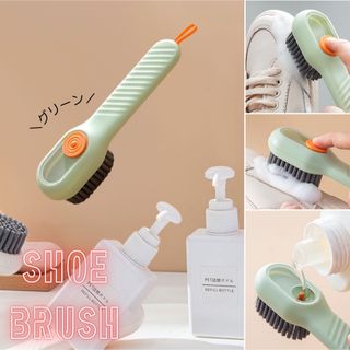 お試しSALE ソープディスペンサーブラシ 靴ブラシ グリーン 緑(日用品/生活雑貨)