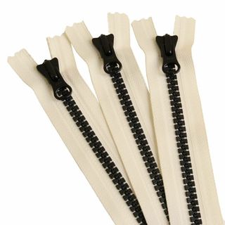 【新着商品】Y.K.K 8ビスロンファスナー 20cm ホワイト×ブラック 8V(その他)