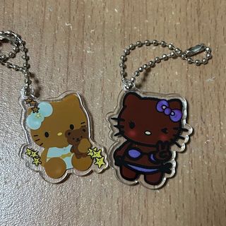 日焼けキティ　アクリルキーホルダー⑥　2個セット(キャラクターグッズ)
