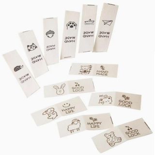 LOYELEY ハンドメイド用 タグ 12種セット 綿 ロゴ ワッペン ラベル 
