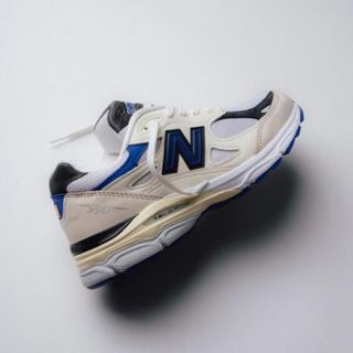 ニューバランス(New Balance)のニューバランス M990V3 ホワイト/ブルー(M990WB3)(スニーカー)