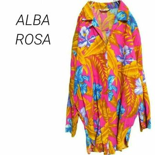 アルバローザ(ALBA ROSA)の希少/アルバローザ/アロハシャツ レーヨン ハイビスカス柄 柄物シャツ 開襟(シャツ/ブラウス(長袖/七分))