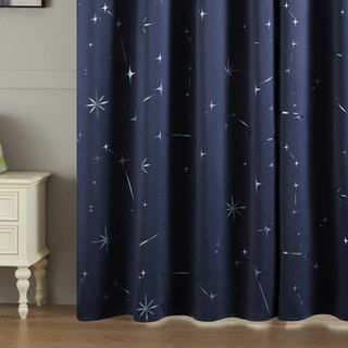 【人気商品】Topfinel カーテン 遮光 200cm丈 おしゃれ 星柄 箔プ(その他)